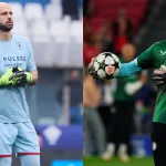 Nicola Leali e Justin Bijlow compaiono in un confronto tra portieri, con divise del Genoa e del Feyenoord e guanti da gara.